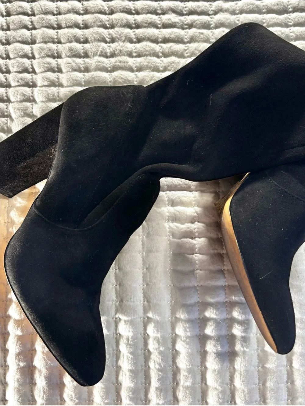Classic Black Over-the-Knee Block Heel Boots